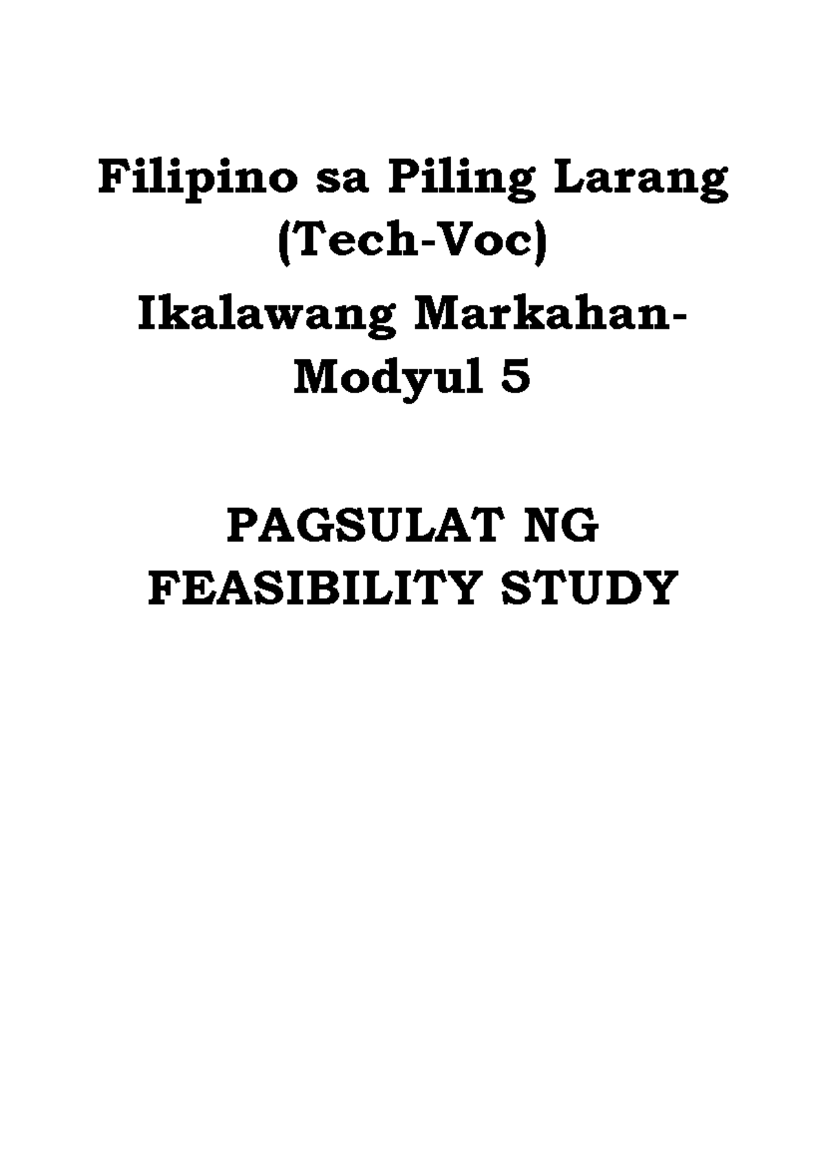 Filipino 12 Q1 Mod5 Tech Voc - Filipino 11 - Filipino Sa Piling Larang ...