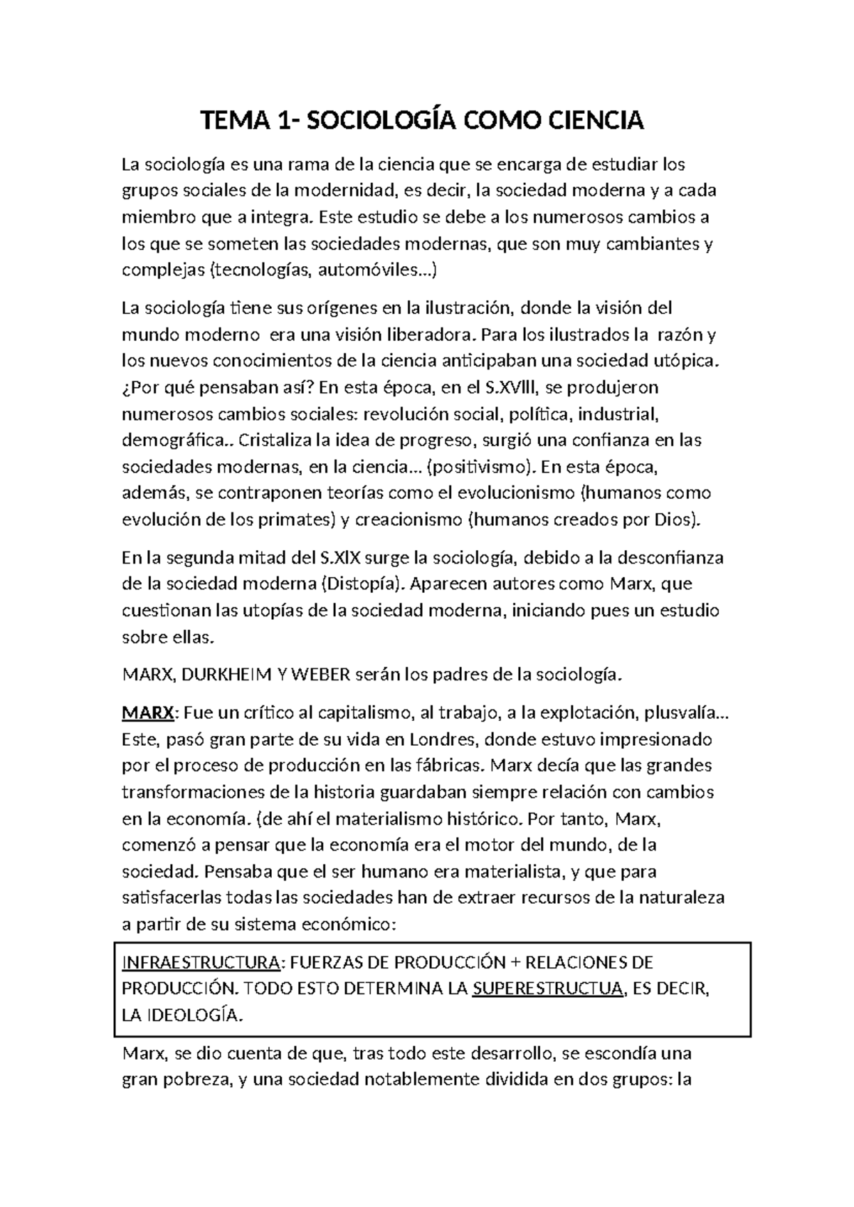 TEMA 1 - sociologia - TEMA 1- SOCIOLOGÍA COMO CIENCIA La sociología es ...