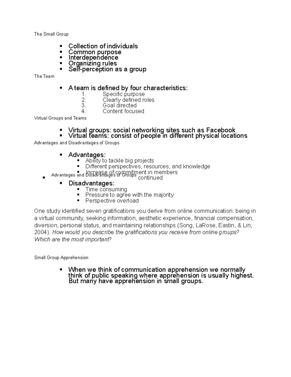 Prelude To Small Group Communication The Small Group Collection Of