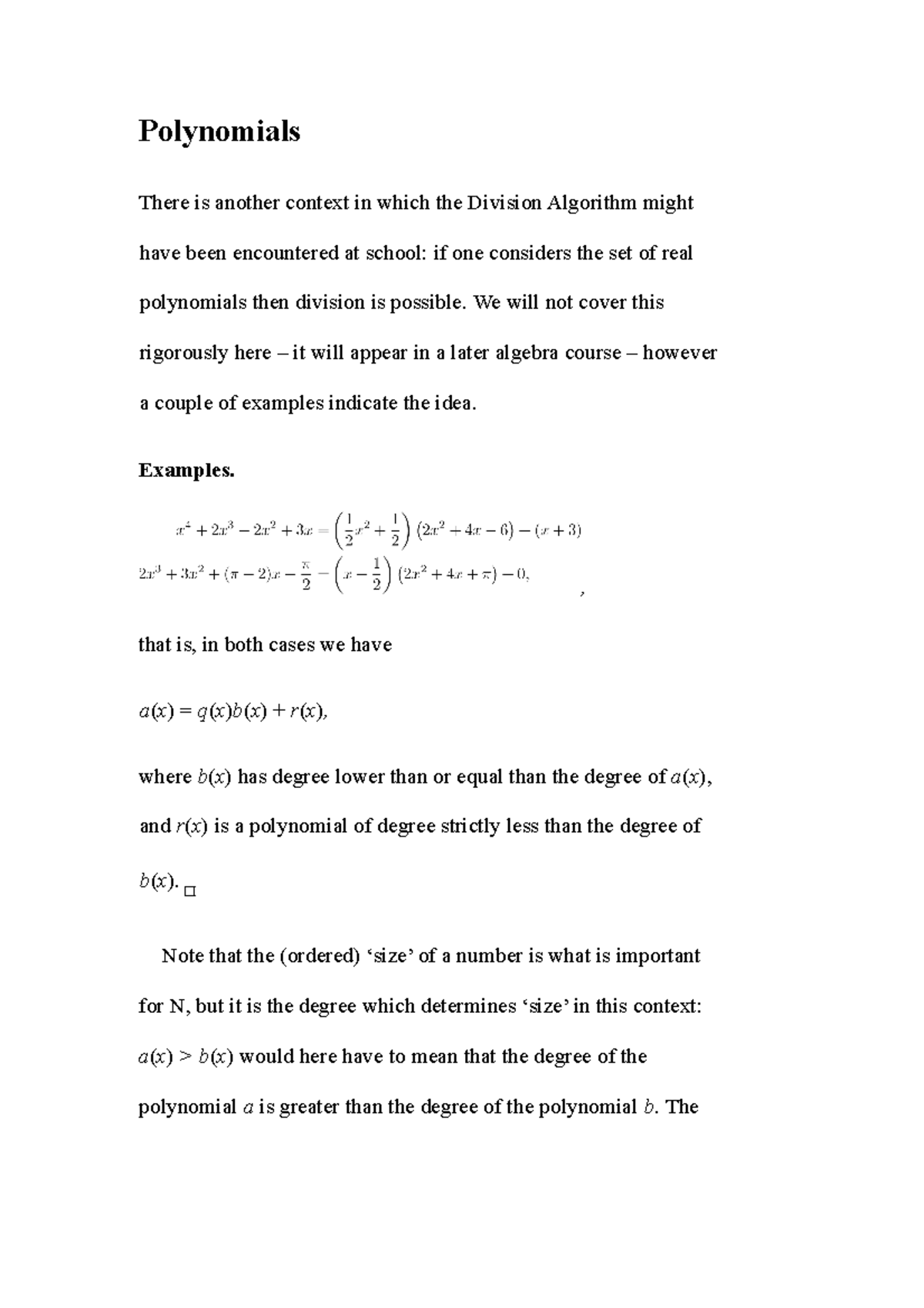 CM-4 - Polynomials - Polynomials There is another context in which the ...