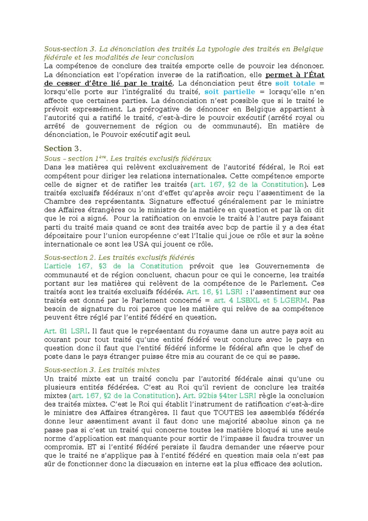 Constit 2ème partie 3 + 3ème partie 1 - Sous-section 3. La dénonciation ...