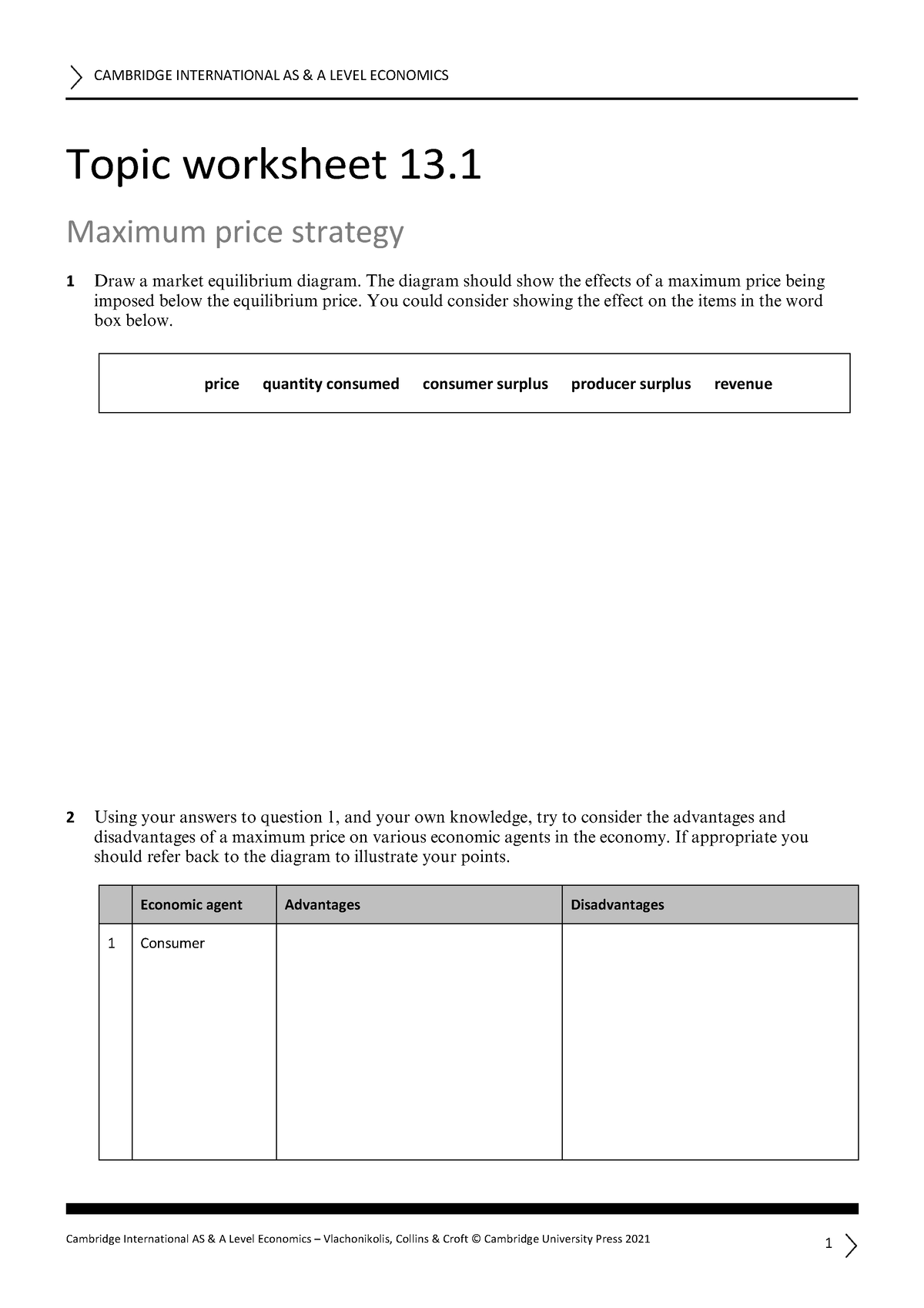 ASAL Economics Topic Worksheet 13 - CAMBRIDGE INTERNATIONAL AS & A ...