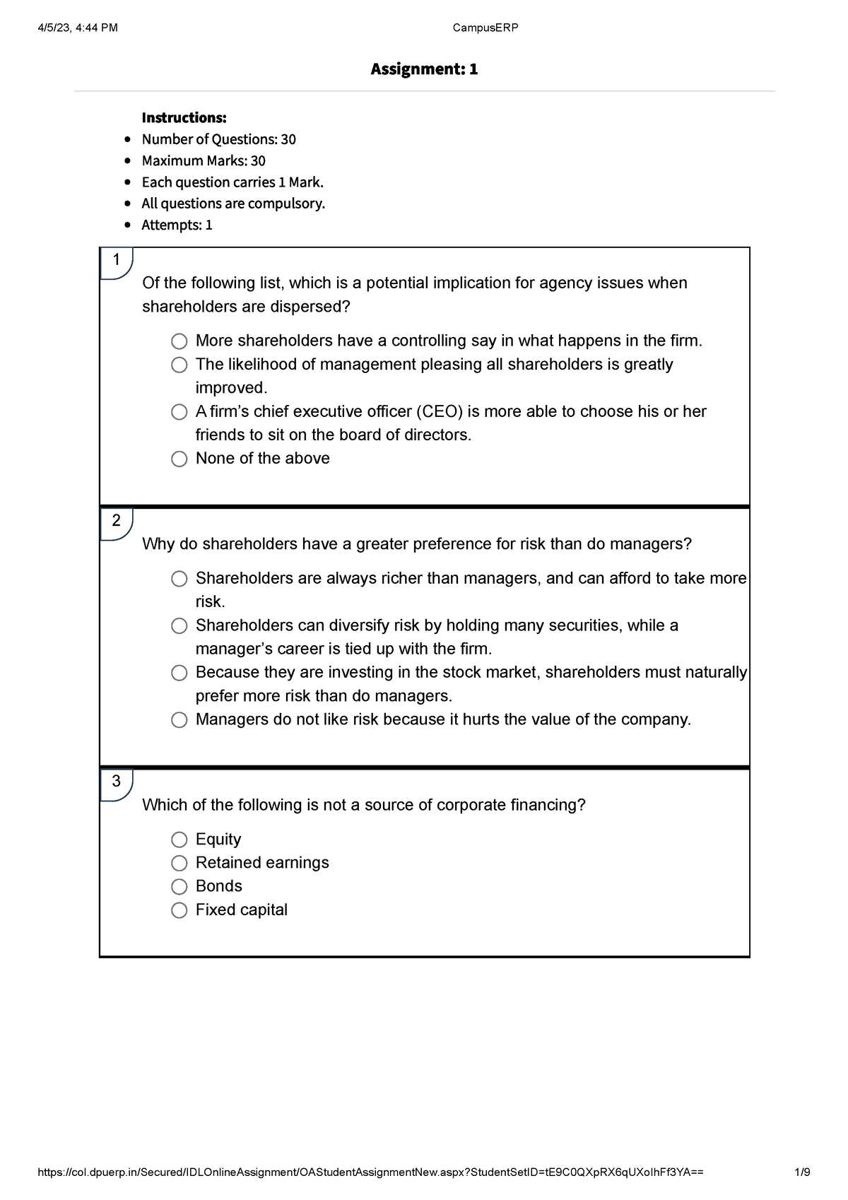 mba 201 assignment answers