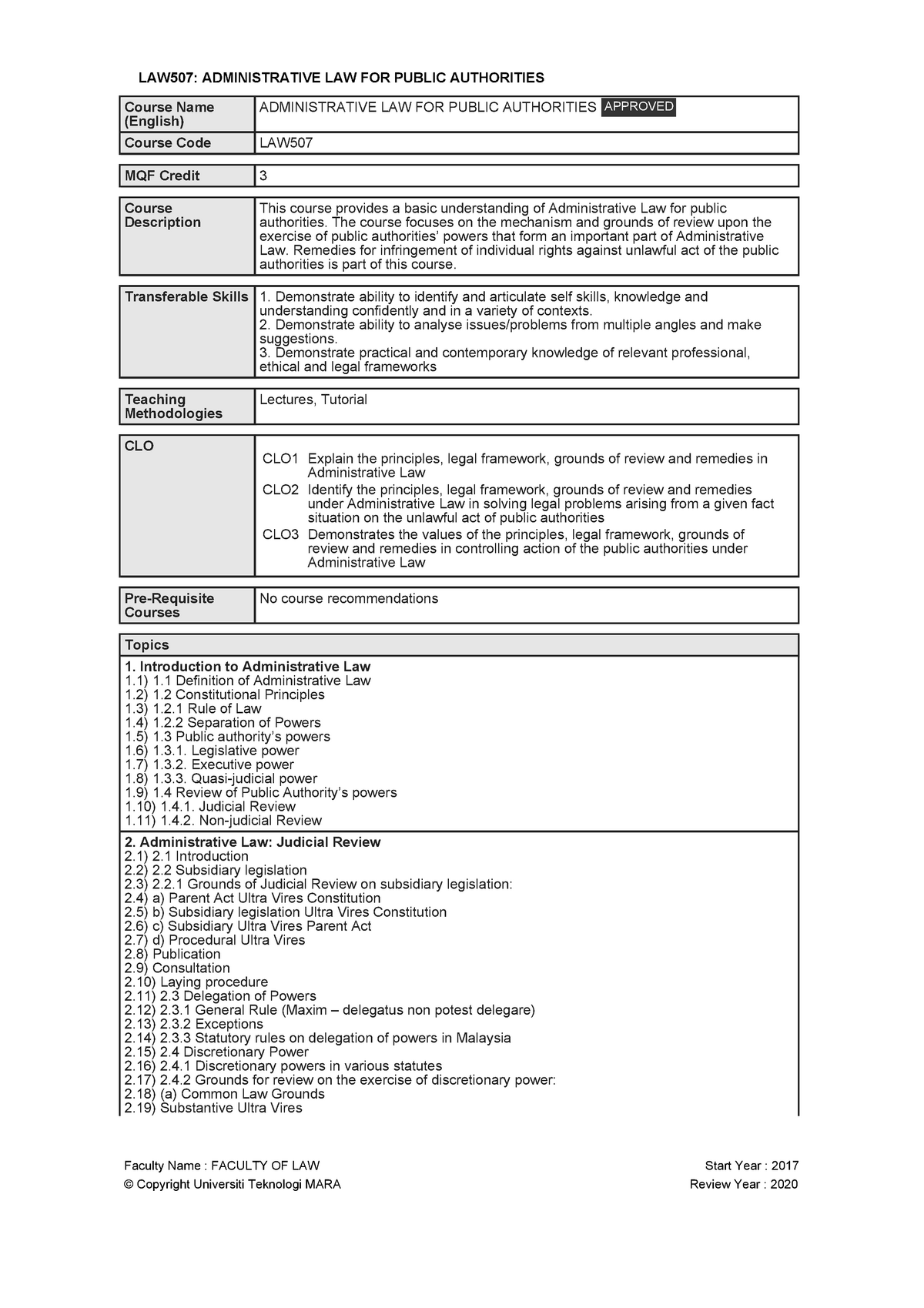 Silibus - Law507 - Admin Law for Authorities - LAW507: ADMINISTRATIVE ...