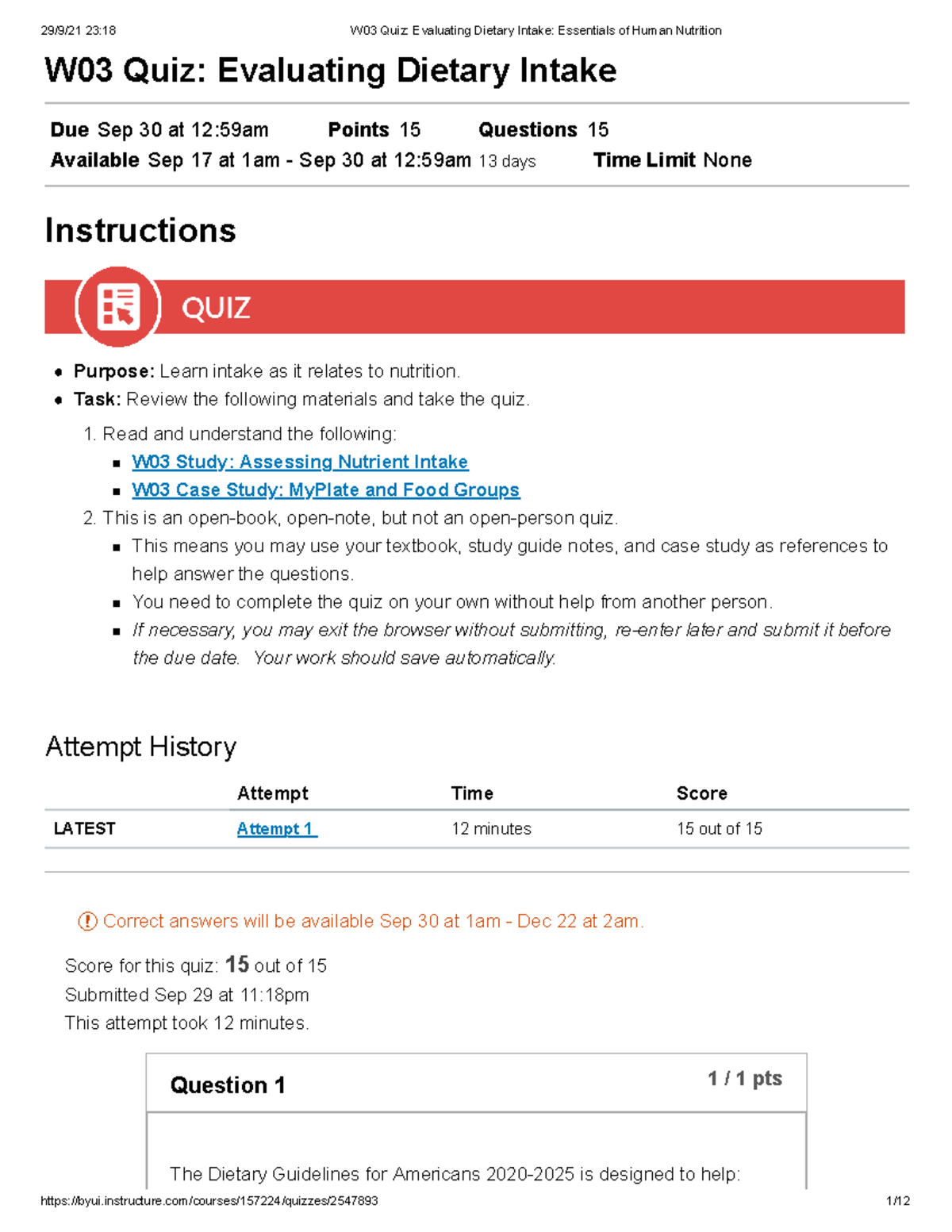 w03 assignment evaluating nutrition information