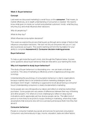 Fundamentals of Marketing Final Assignment - Assignment 4: Selecting ...
