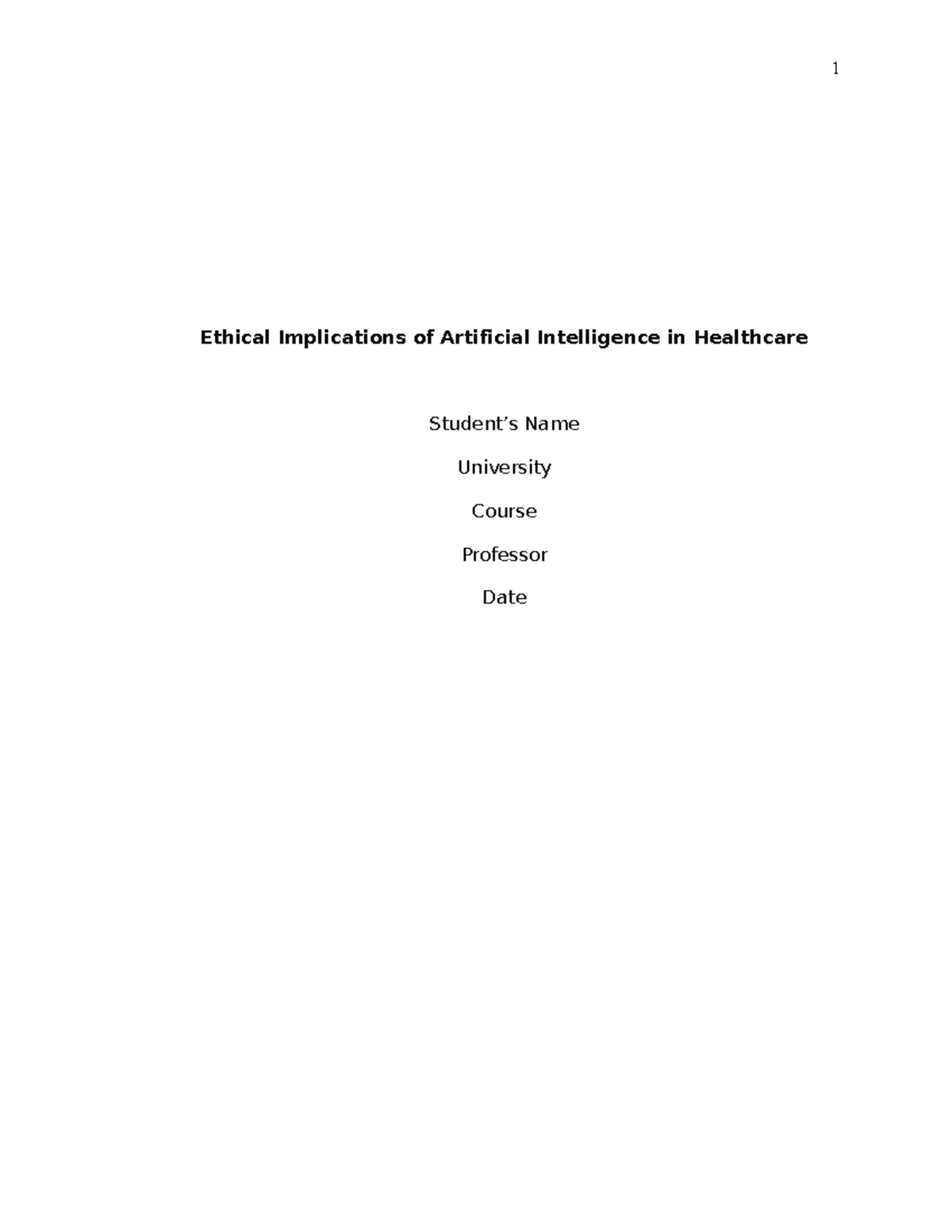 Ethical Implications of Artificial Intelligence in Healthcare - With ...