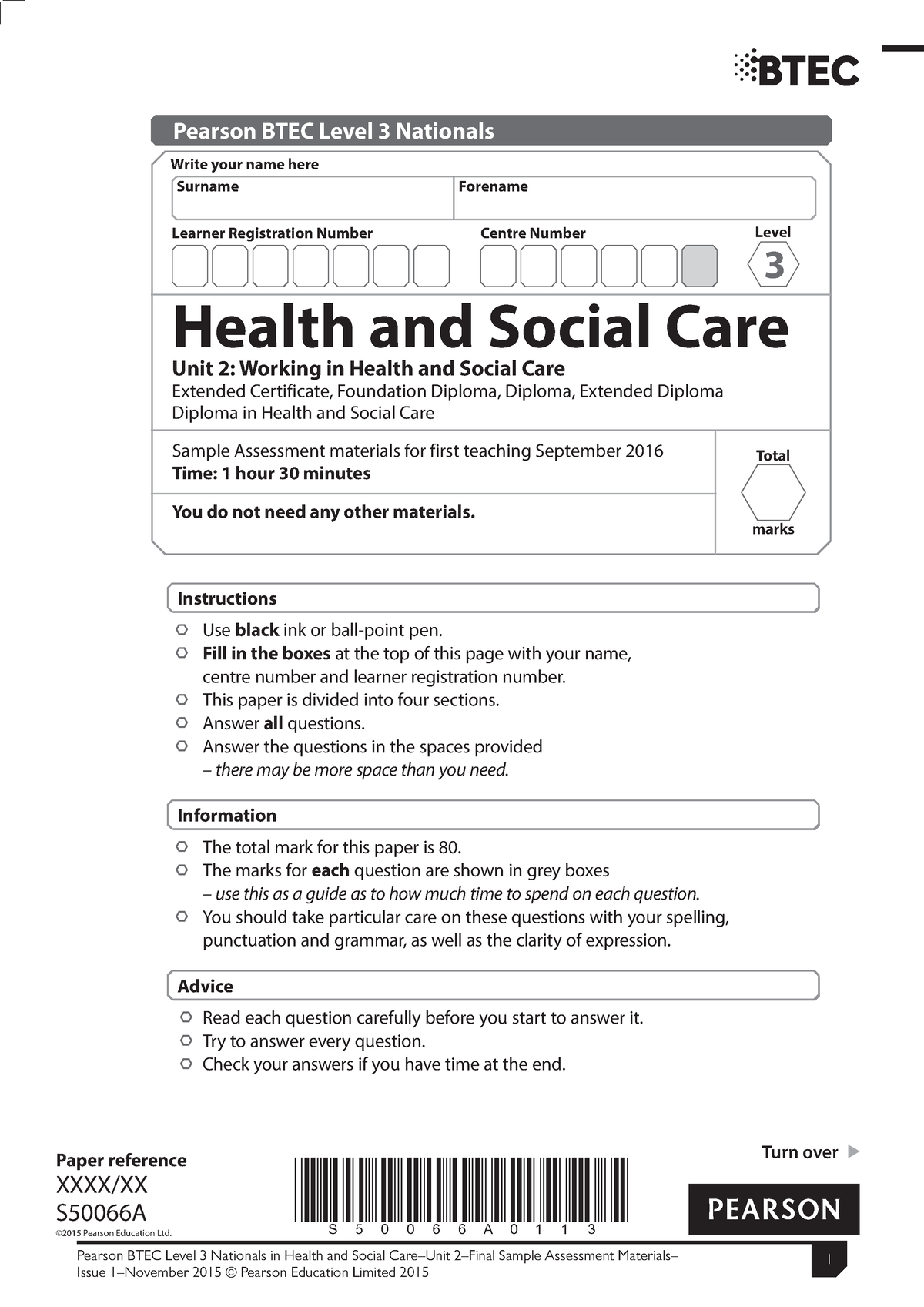 unit 7 assignment health and social care