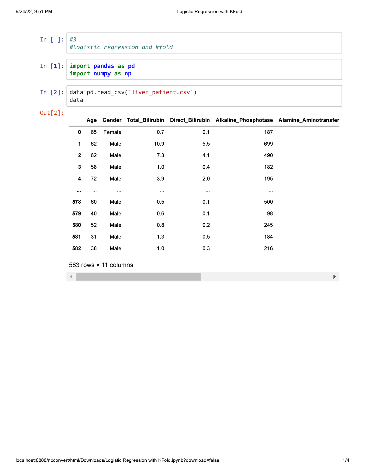 programming assignment logistic regression