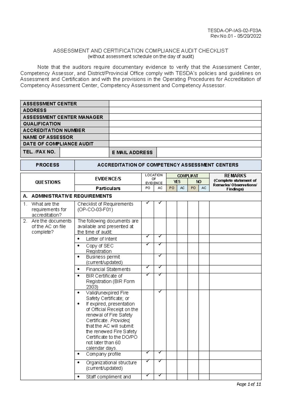 Tesda-OP-IAS-02-F03A - Final - TESDA-OP-IAS-02-F03A Rev.No - 05/20 ...