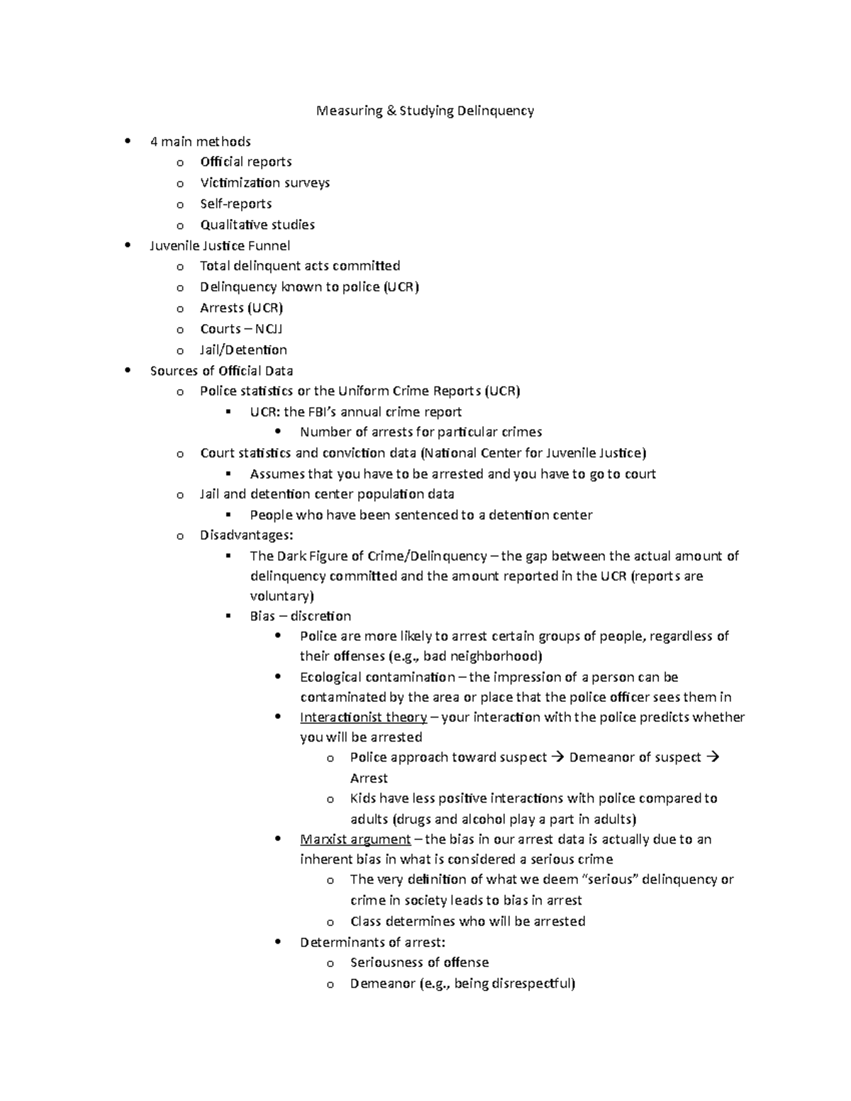 Measuring & Studying Delinquency - Measuring & Studying Delinquency ...