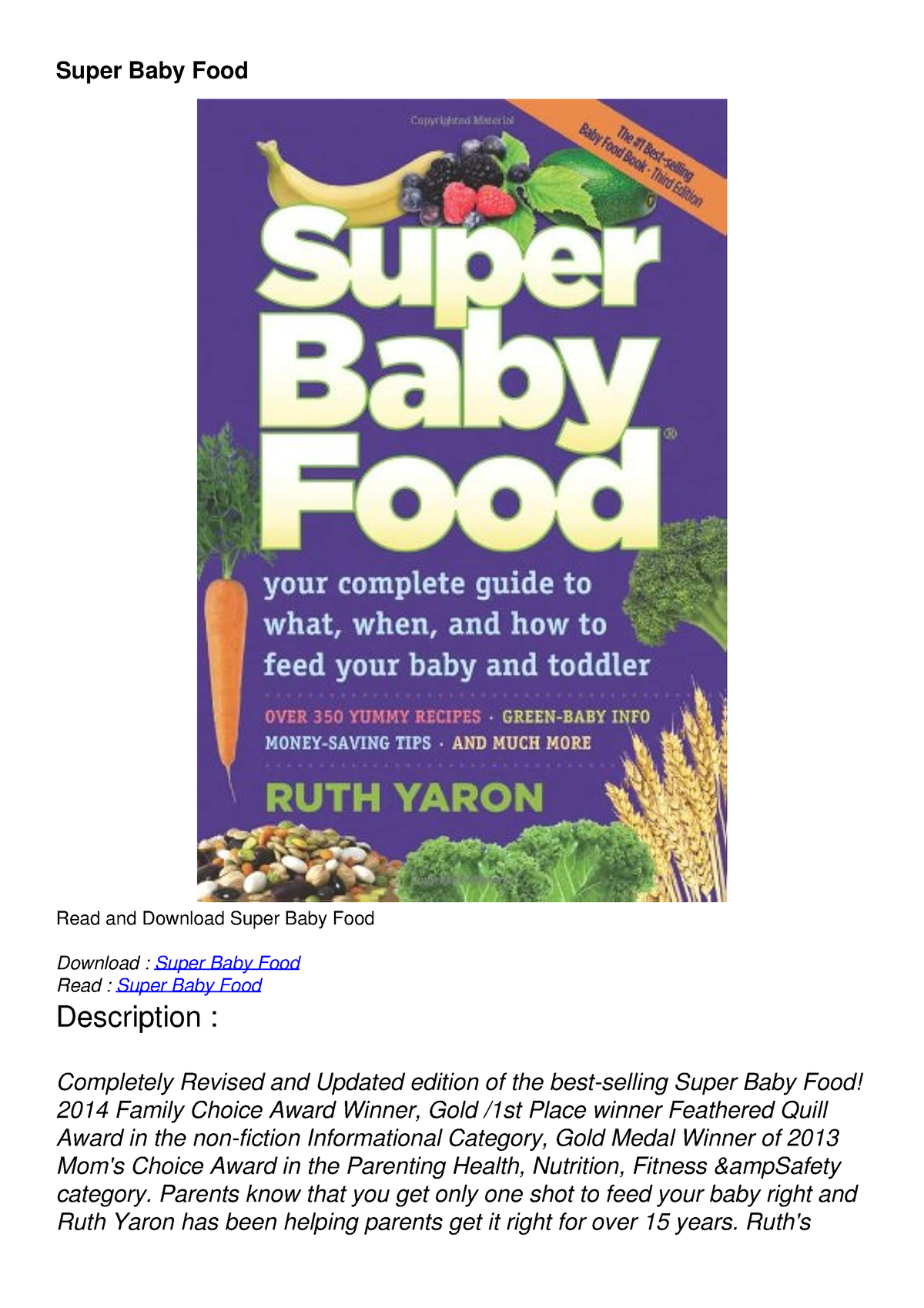 Super-Baby-Food - Super Baby Food Read and Download Super Baby Food ...