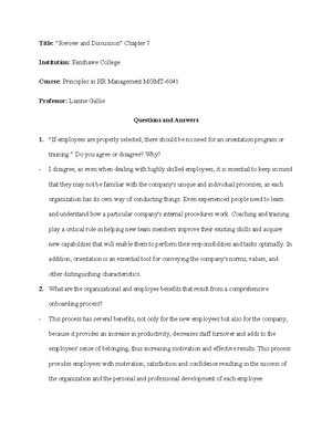6041 Chapter 6 - textbook notes - Chapter 6: Training and Development 6 ...