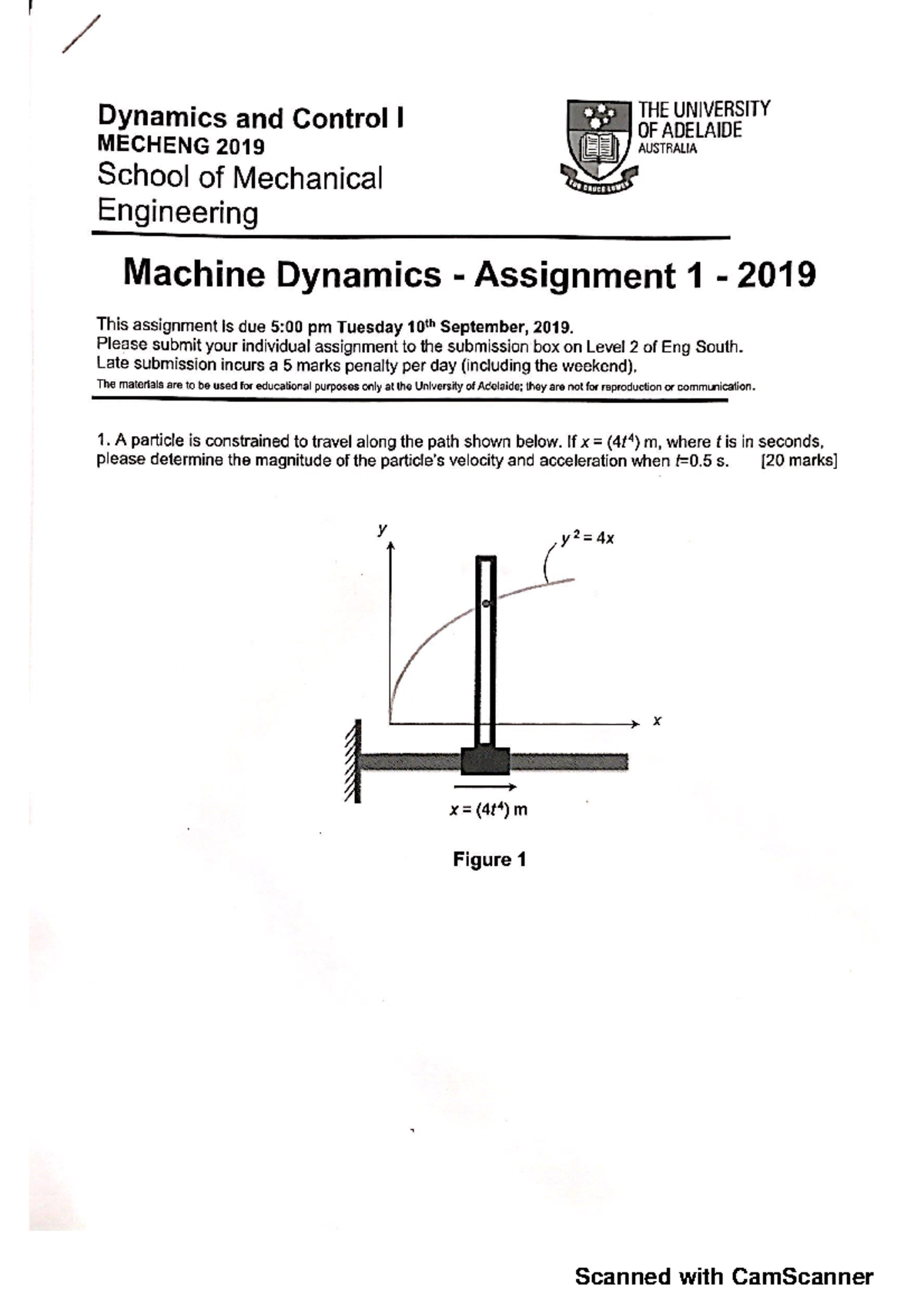 New doc 20191114 16 First assignment for the Machine Dynamics part