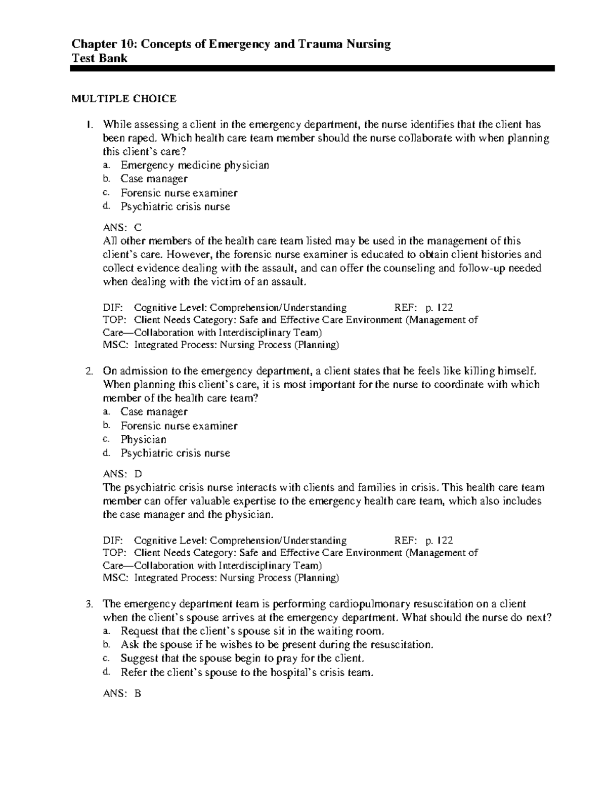 10 - Question & Answers TB - Medical-Surgical Nursing - Chapter 10 ...