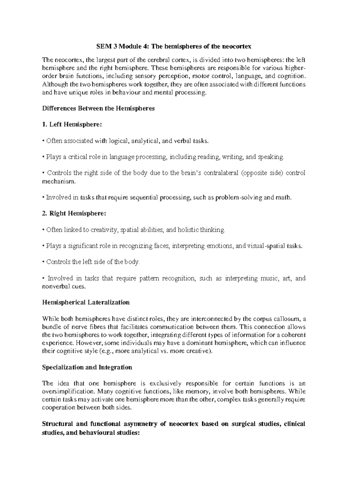 SEM 3 Module 4 - Lecture notes for studying - SEM 3 Module 4: The ...