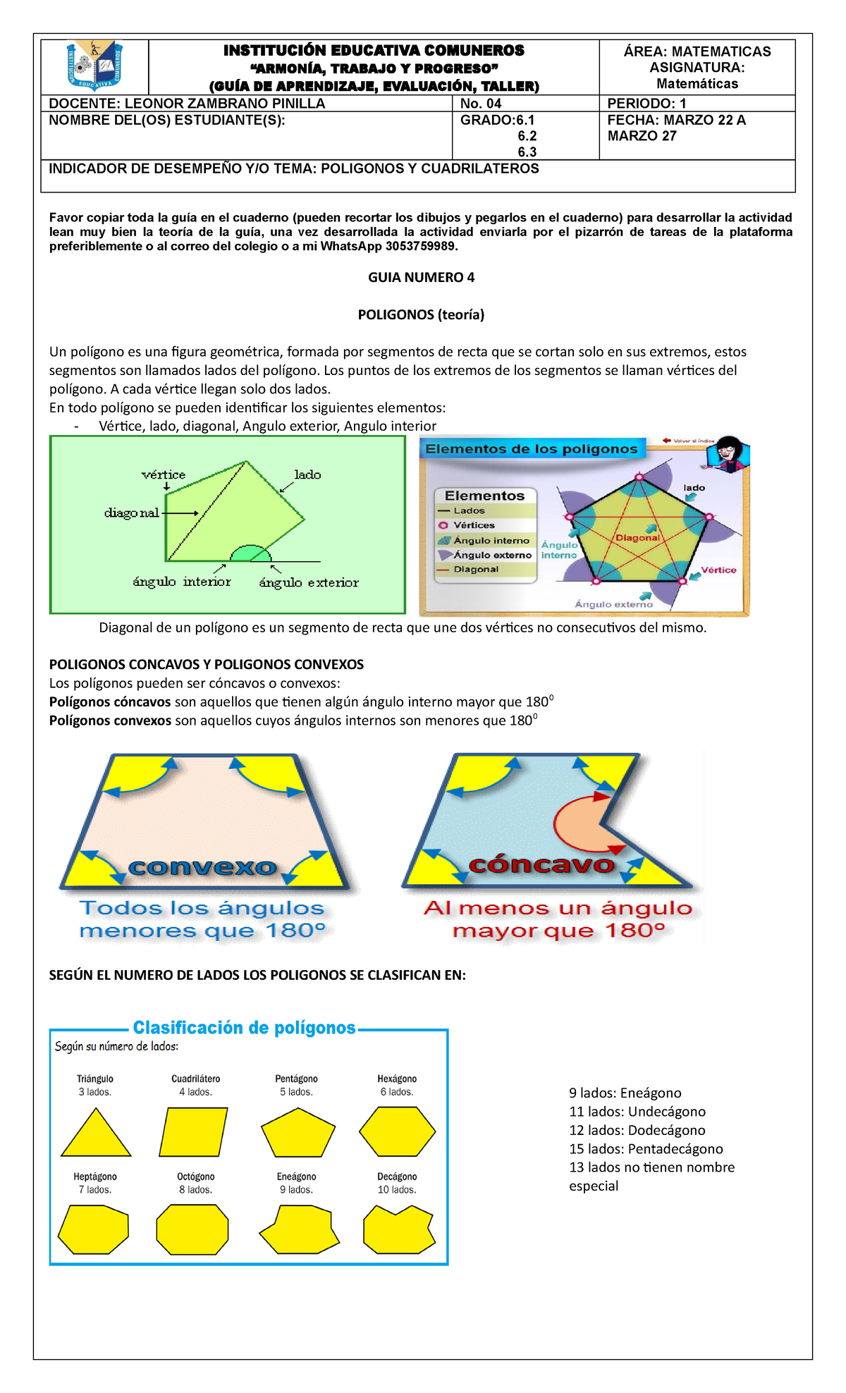 GUIA 4 Matematicas 6 Periodo 1 20212 - INSTITUCIÓN EDUCATIVA COMUNEROS ...