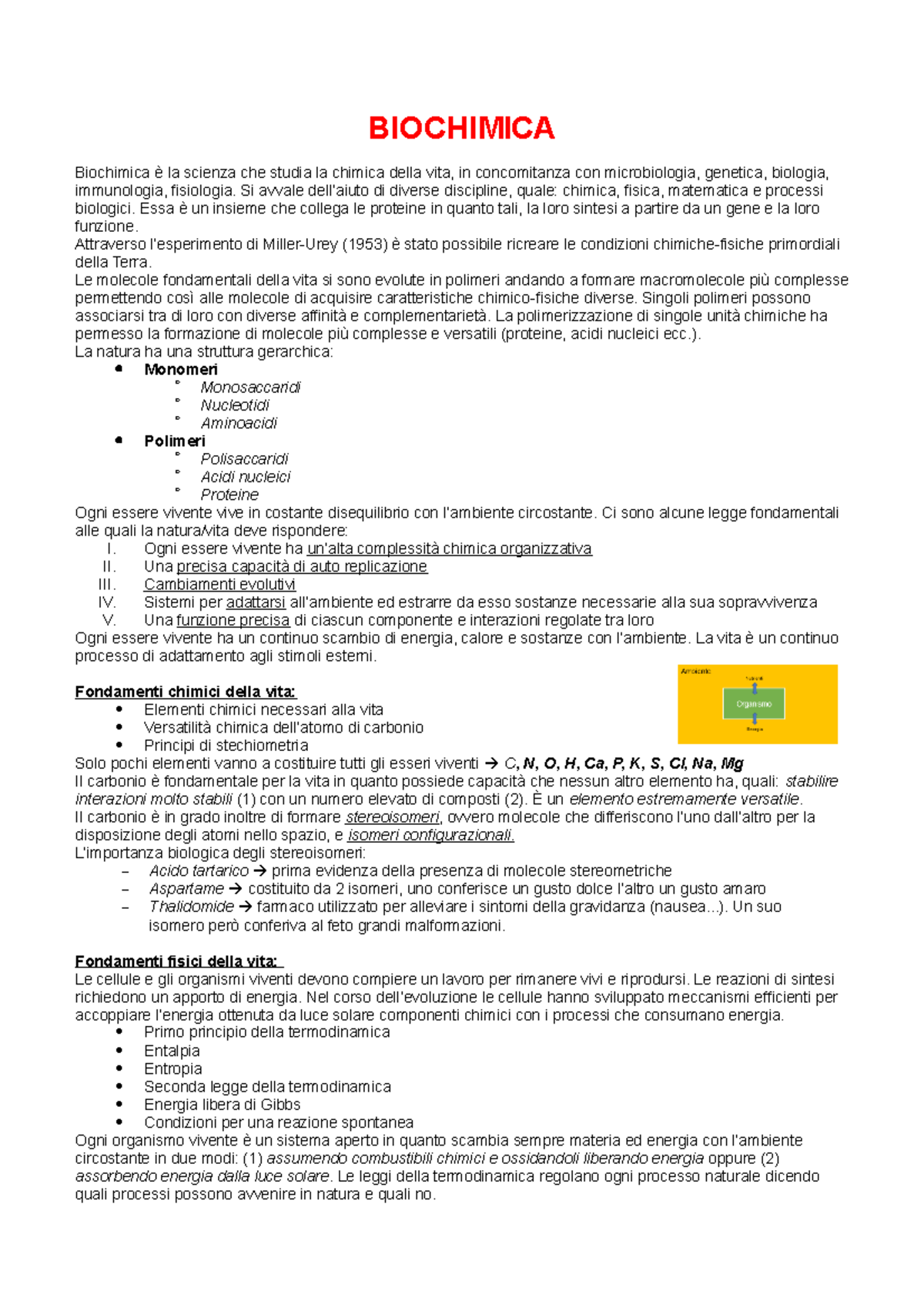 Biochimica - Lezione 1 - BIOCHIMICA Biochimica è La Scienza Che Studia ...