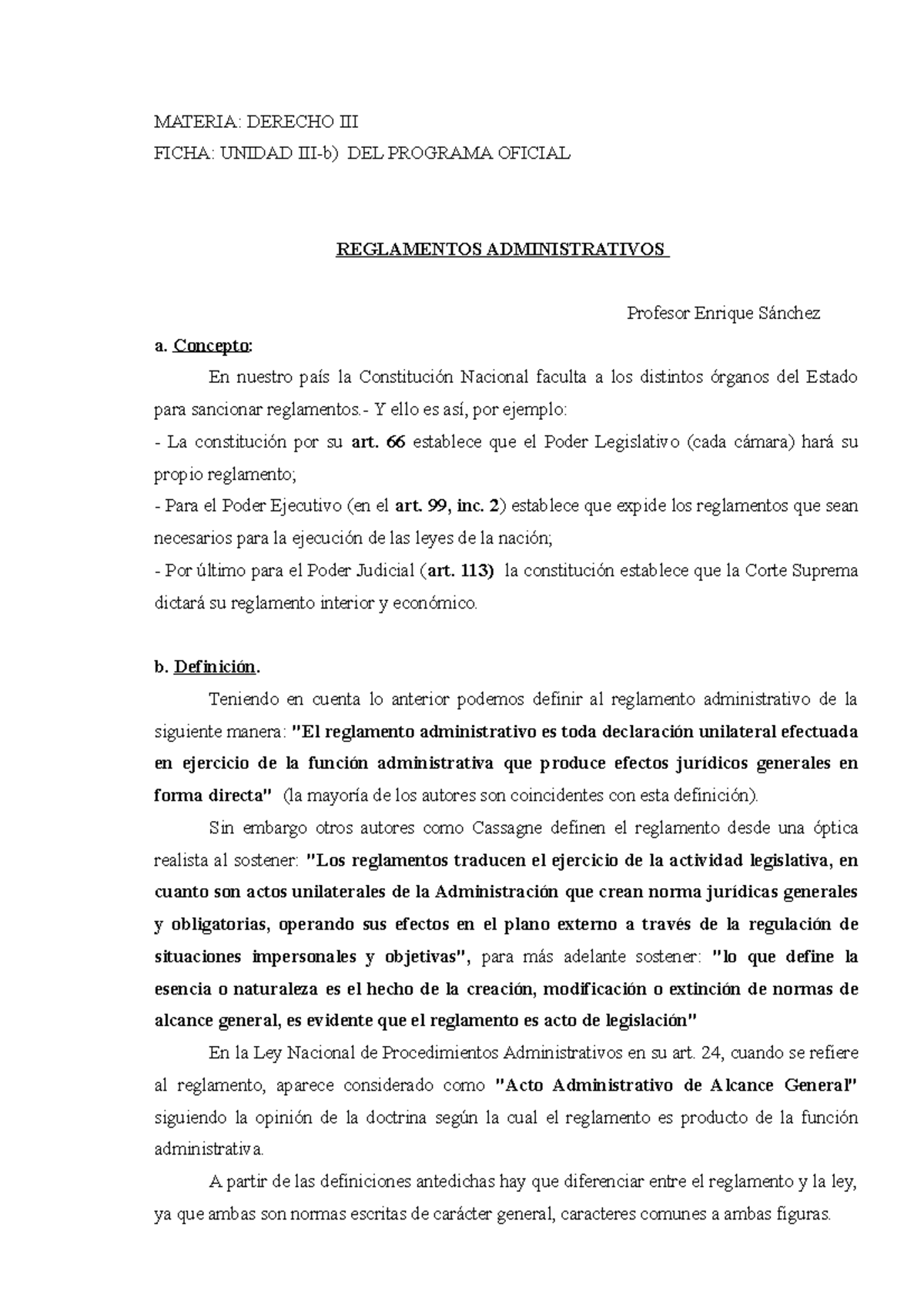 DIII U III-B REGL AD Sanchez - MATERIA: DERECHO III FICHA: UNIDAD III-b ...