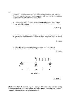 Additional Mechanics Calculations for Structures - EXAMPLE 1 Calculate ...