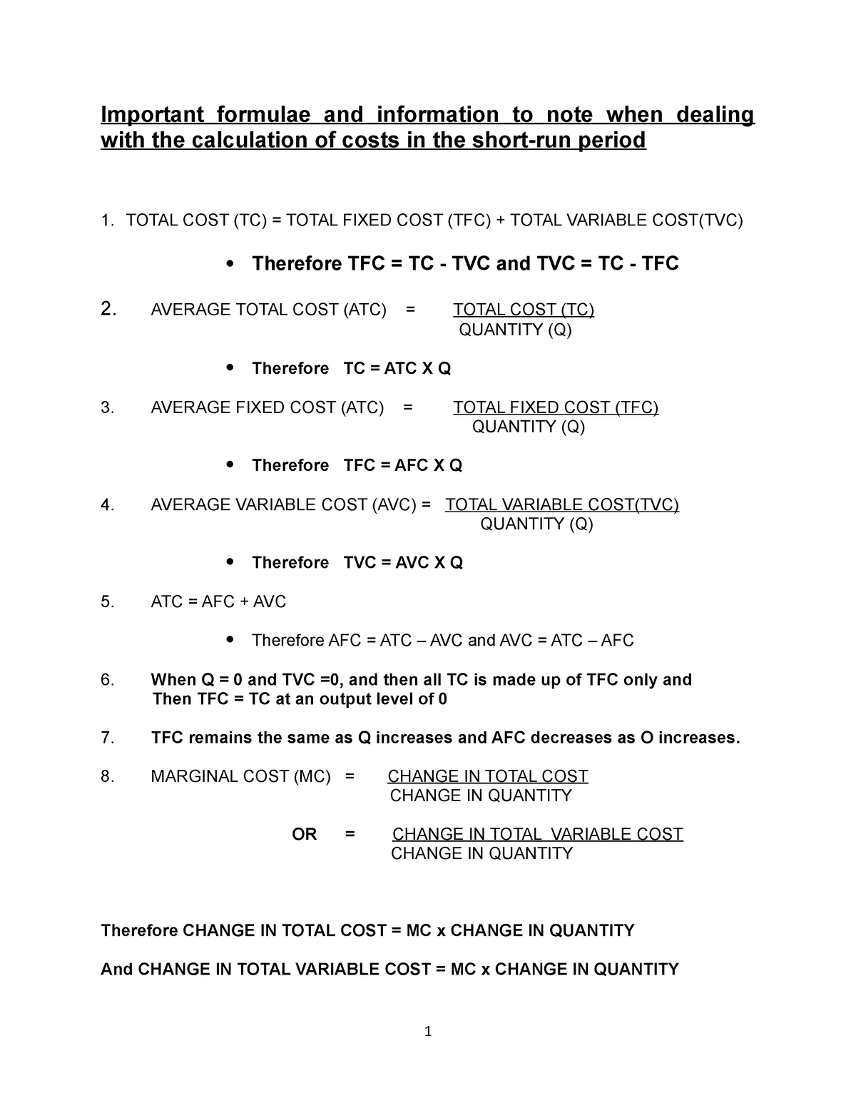 important-formulae-and-information-to-note-when-dealing-with-the