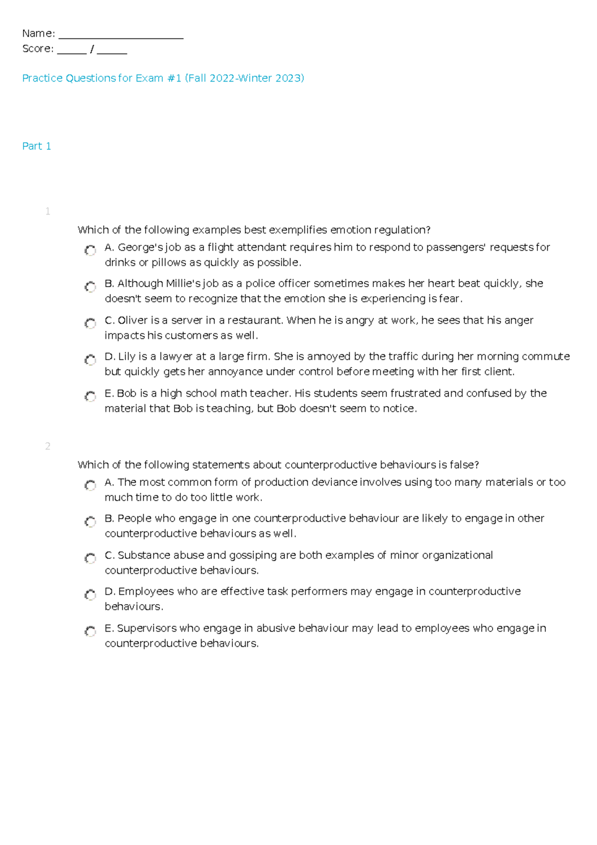 Practice+Questions+for+Exam+ 1 - Name: _________________________ Score ...