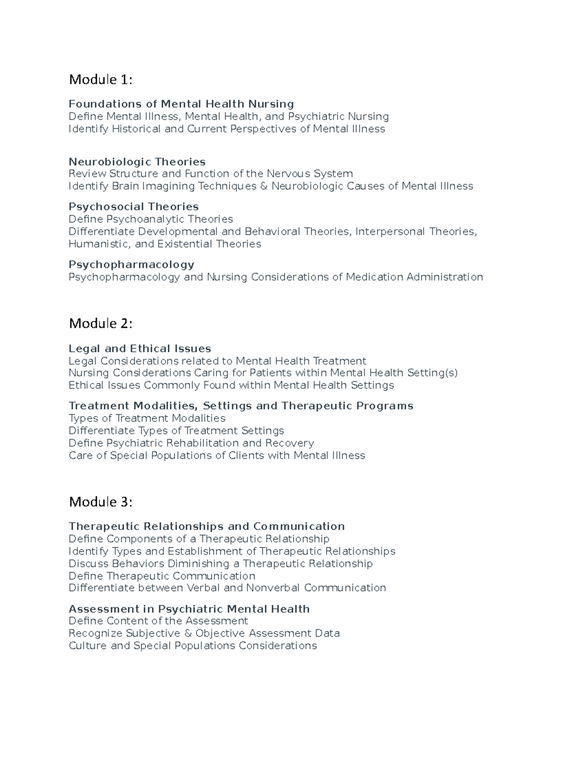 Exam+1-+Blueprint - Exam+1-+Blueprint - Module 1: Foundations of Mental ...