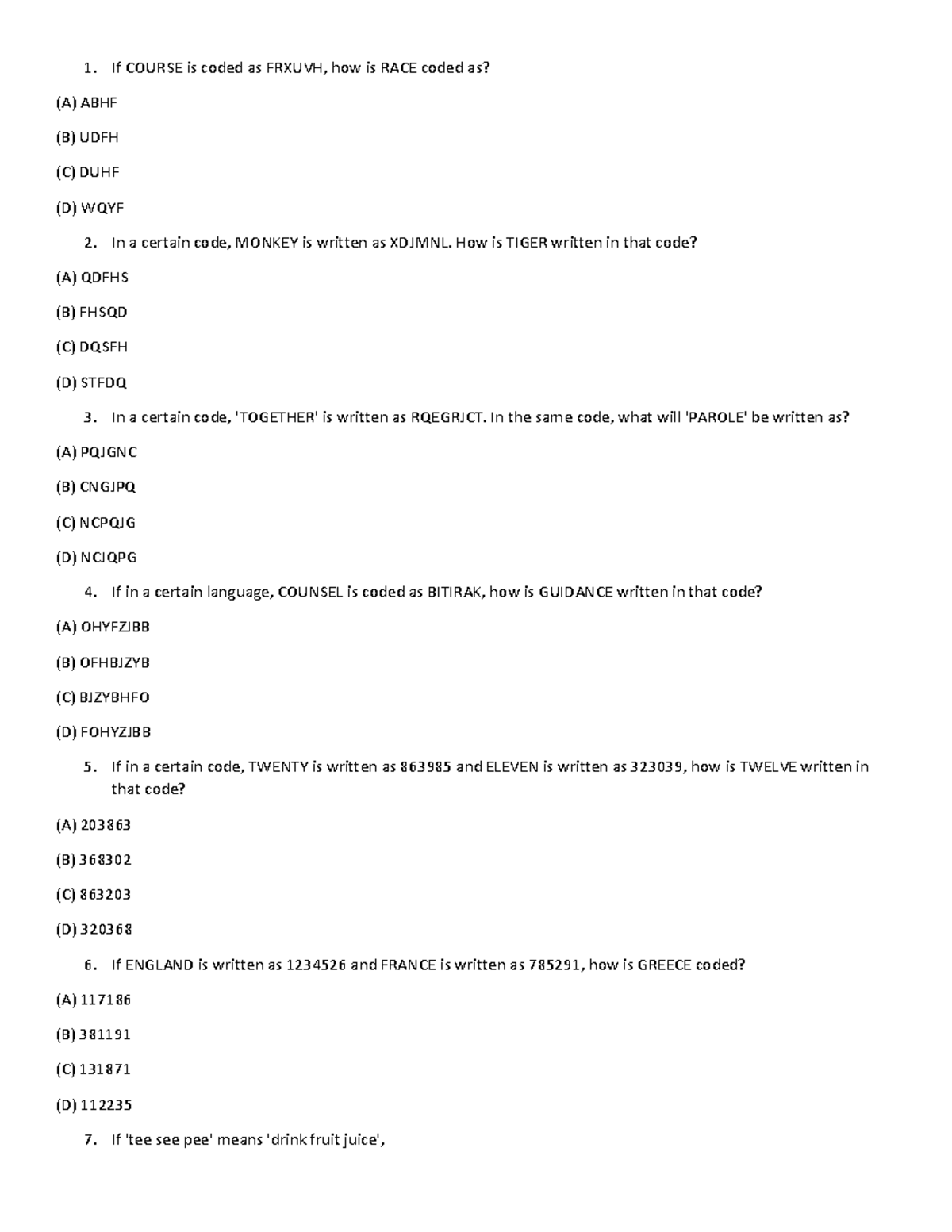 Mixed PEA-203 - Practice questions - If COURSE is coded as FRXUVH, how ...