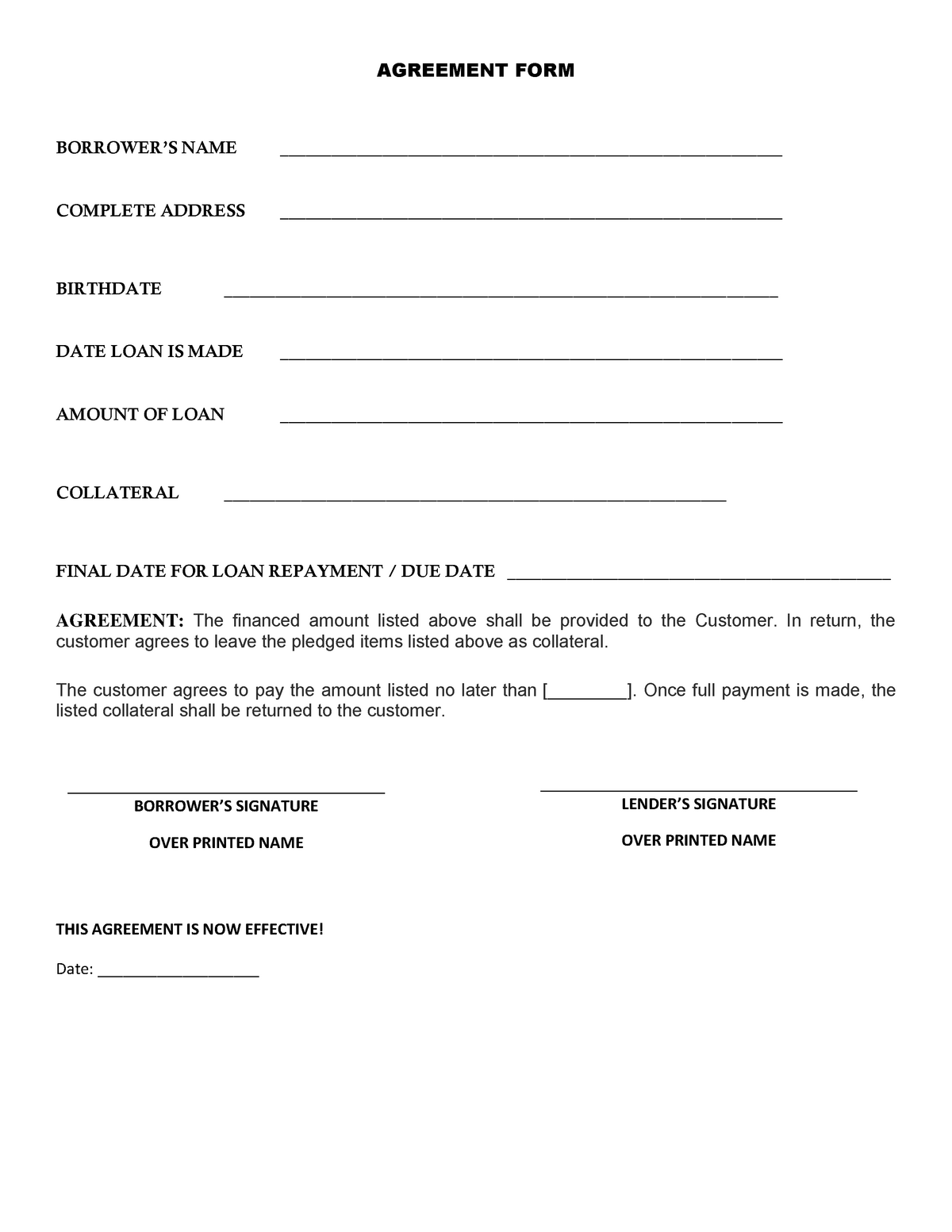 Agreement ART AGREEMENT FORM BORROWER S NAME Studocu   Thumb 1200 1553 