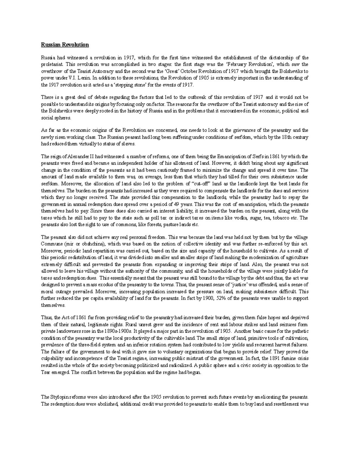 History Of The Russian Revolution Pdf