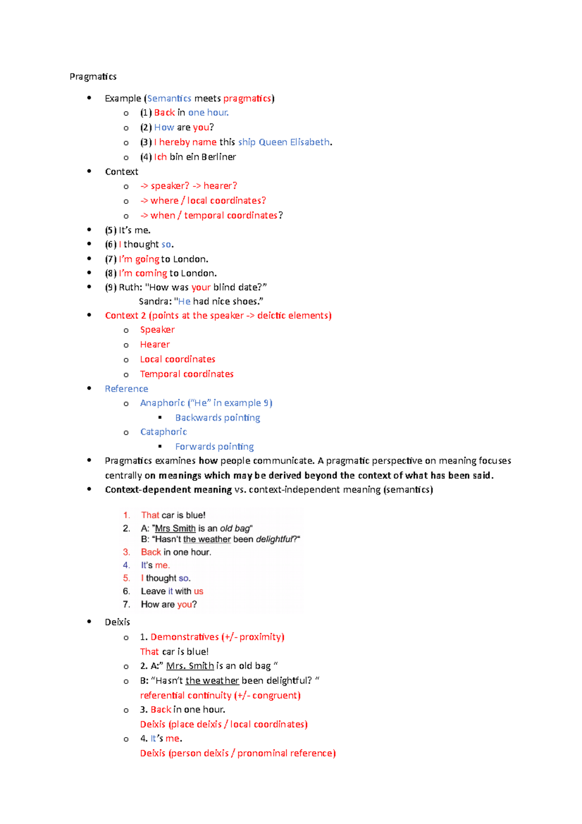 Pragmatics - Lecture Notes On Prof. Fetzers Course On The Introduction ...