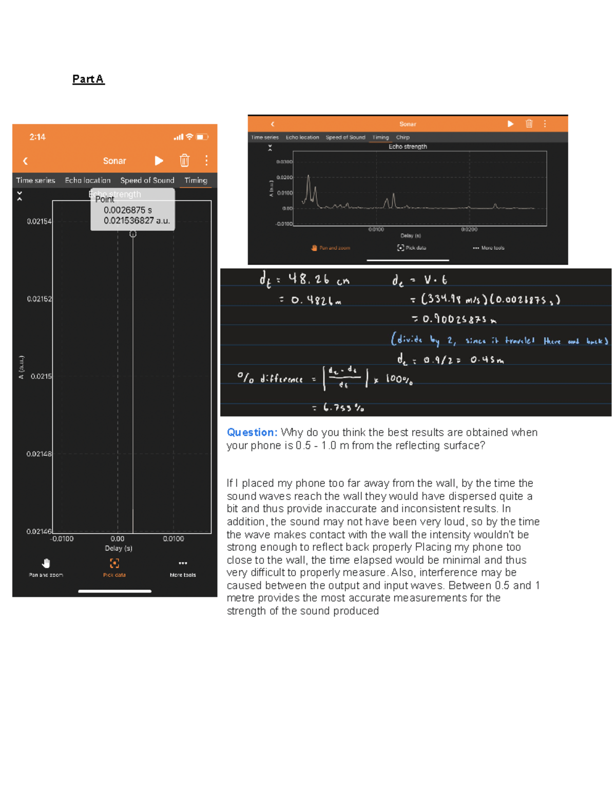 Lab 1 Echolocation and Acoustics Resonance Part A Question Why do