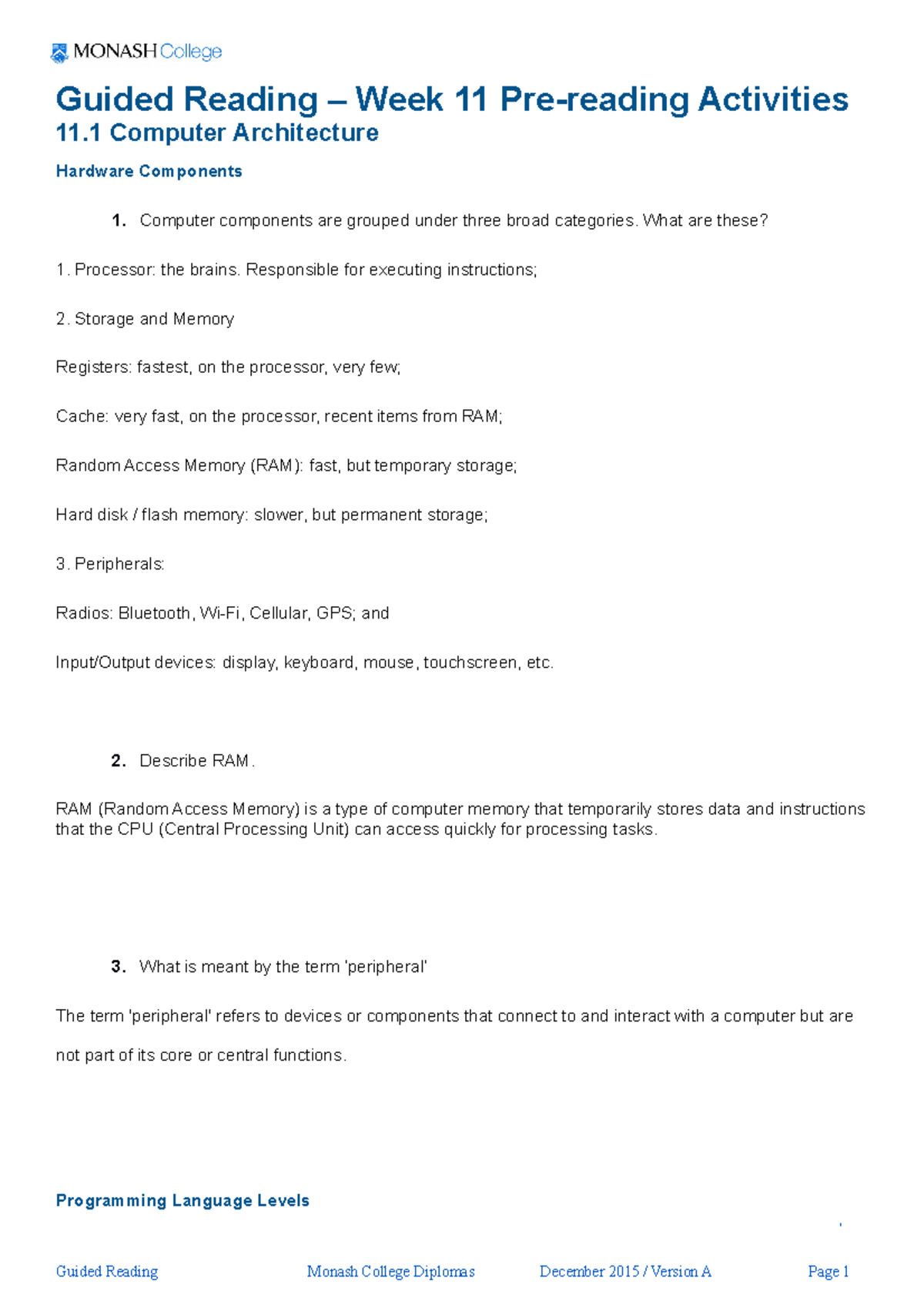 MCD4290 Guided Prereading 11 V02 - Guided Reading – Week 11 Pre-reading ...