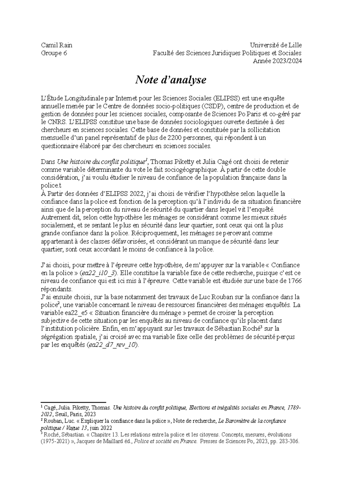 Note d'analyse - Note d'analyse à partir de l'enquête ELIPSS 2022 ...