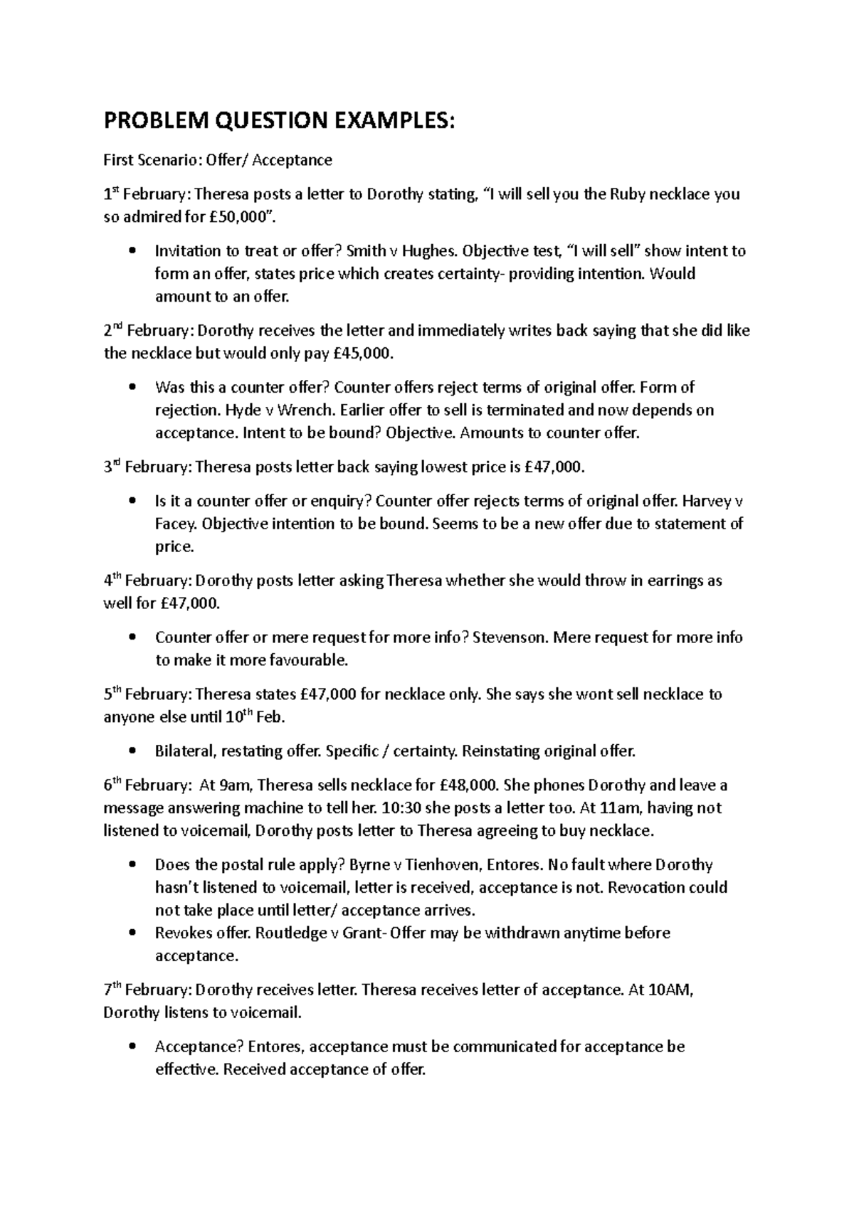 Problem Question Examples - PROBLEM QUESTION EXAMPLES: First Scenario ...
