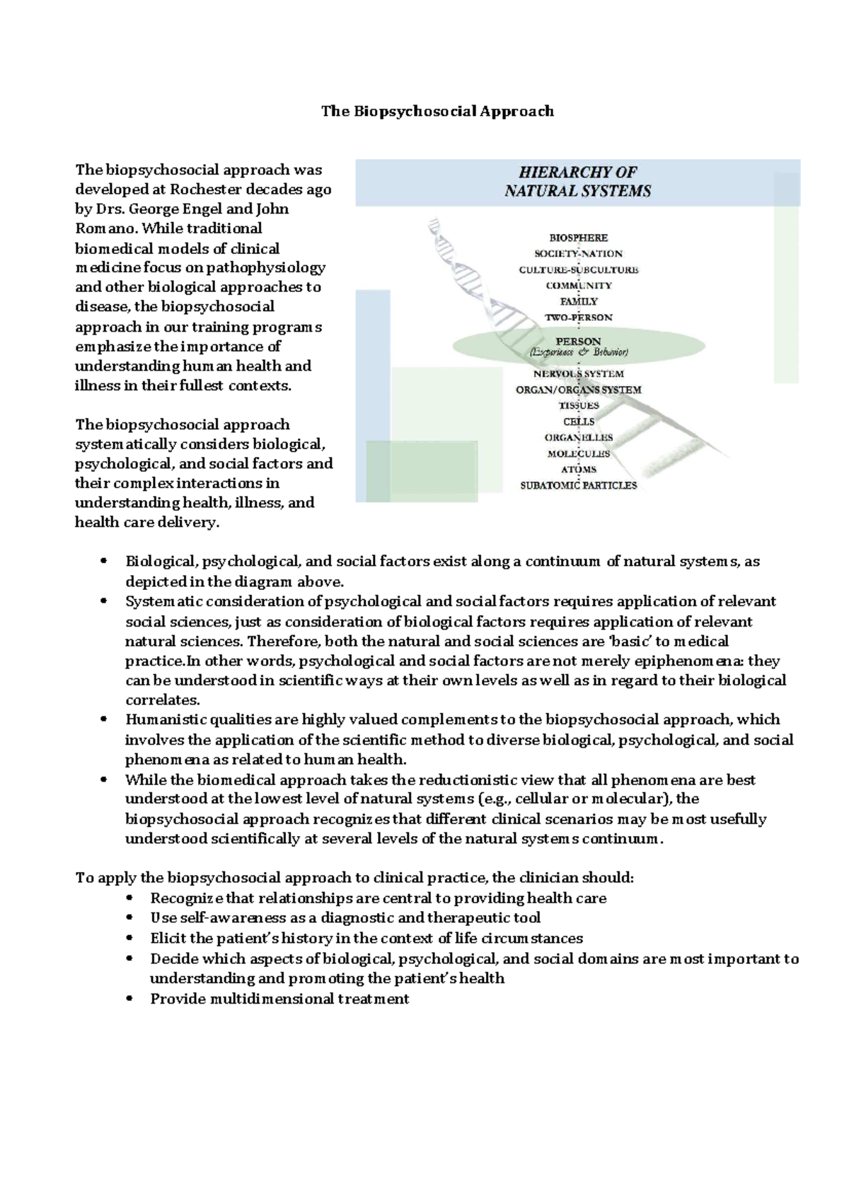 Biopsychosocial-model-approach - The Biopsychosocial Approach The ...