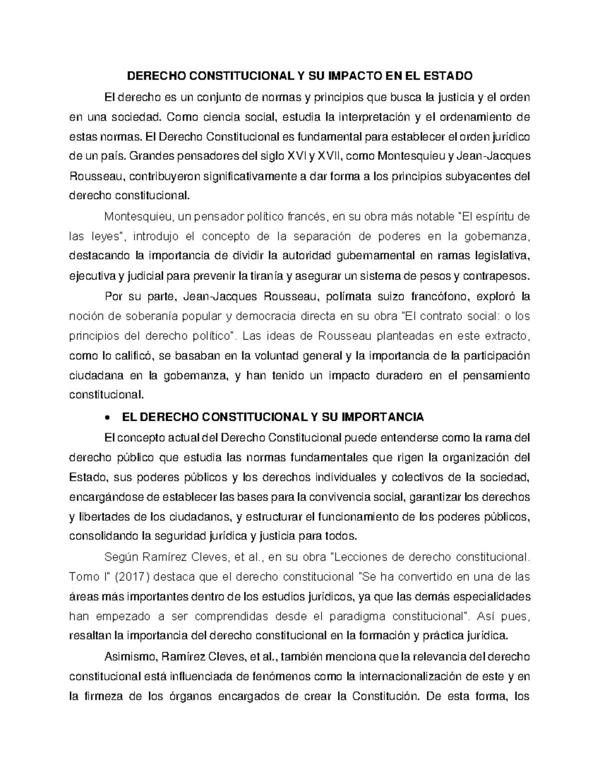 Análisis Derecho Constitucional y su Impacto en el Estado - DERECHO ...
