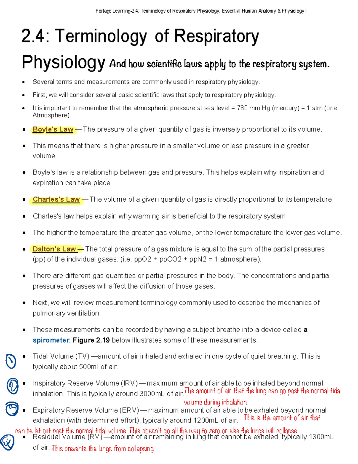 2.4 Terminology of Respiratory Physiology-Portage Learning - Portage ...