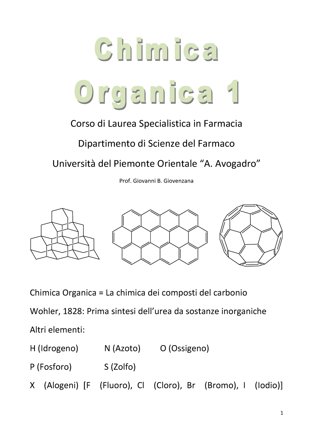 Chimica Organica 1-(Parte 1) - Chimica Farmaceutica - Corso Di Laurea ...