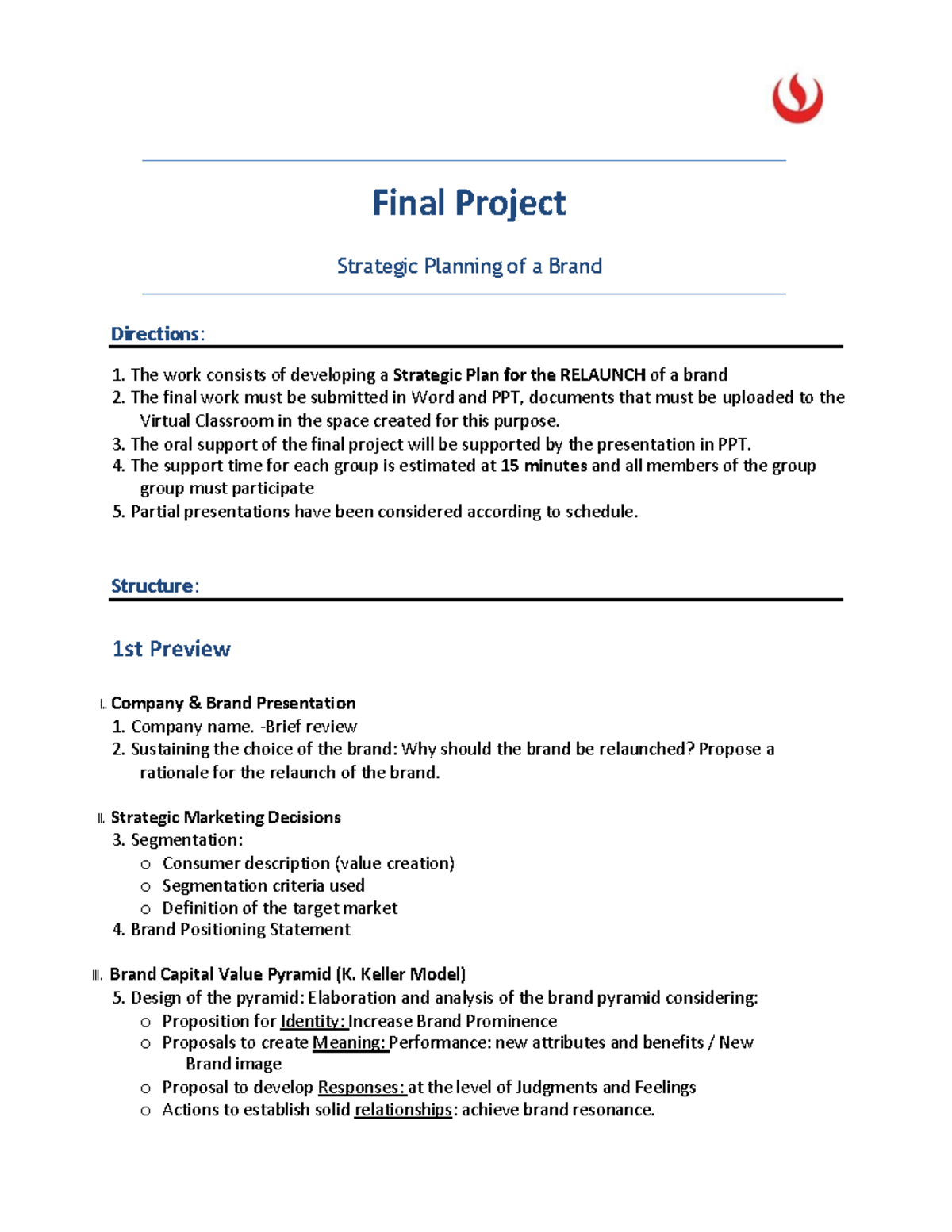 Final Project PDF - Final Project Strategic Planning of a Brand ...