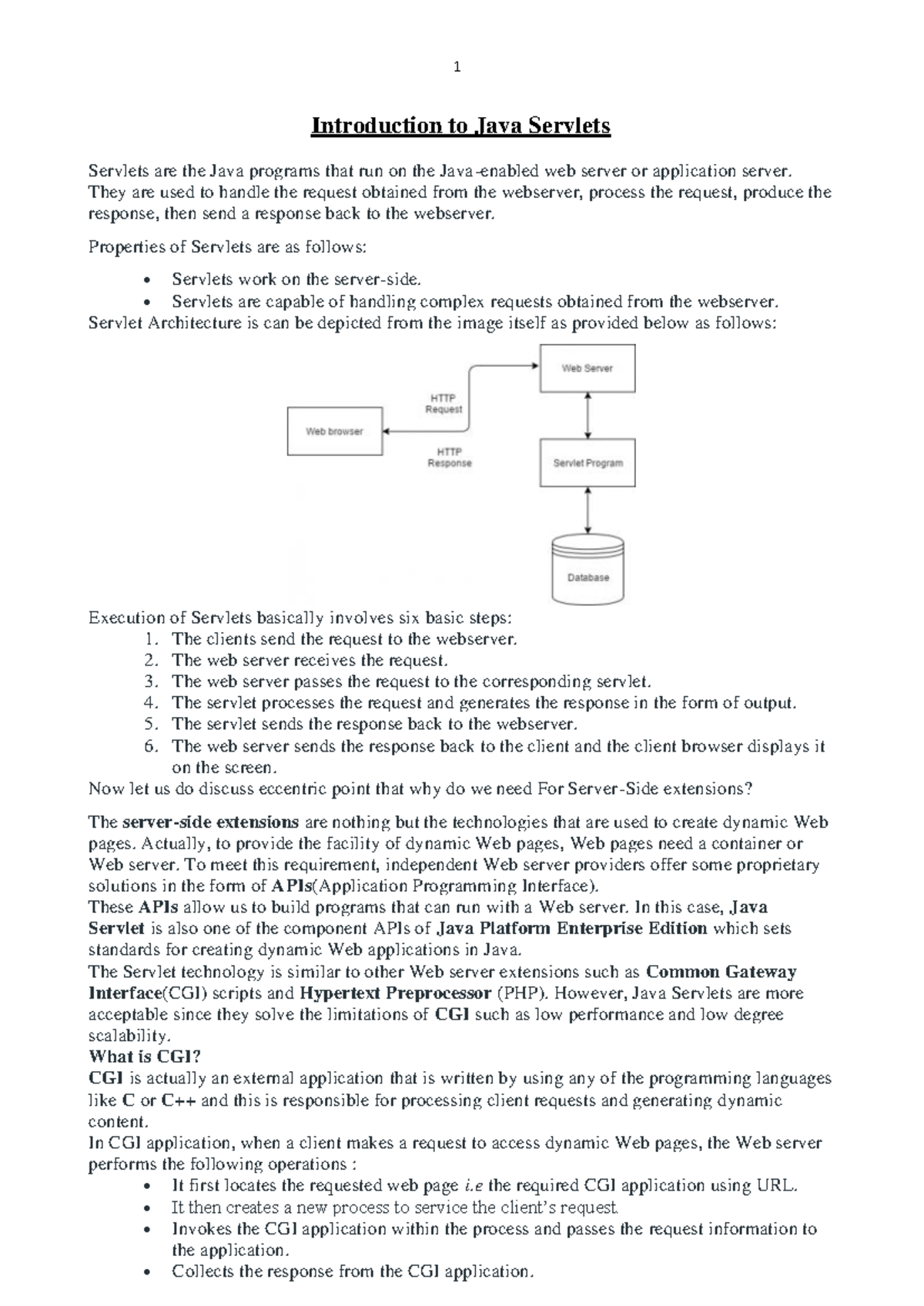 Servlets - nothing - Introduction to Java Servlets Servlets are the ...