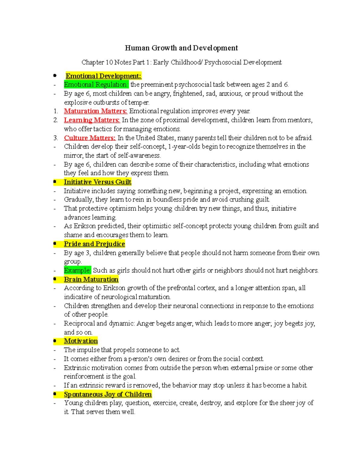 case study examples human growth development