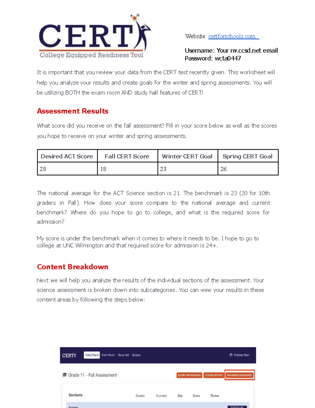 Copy of Science CERT Reflection Fall 2023 - Website: certforschools ...