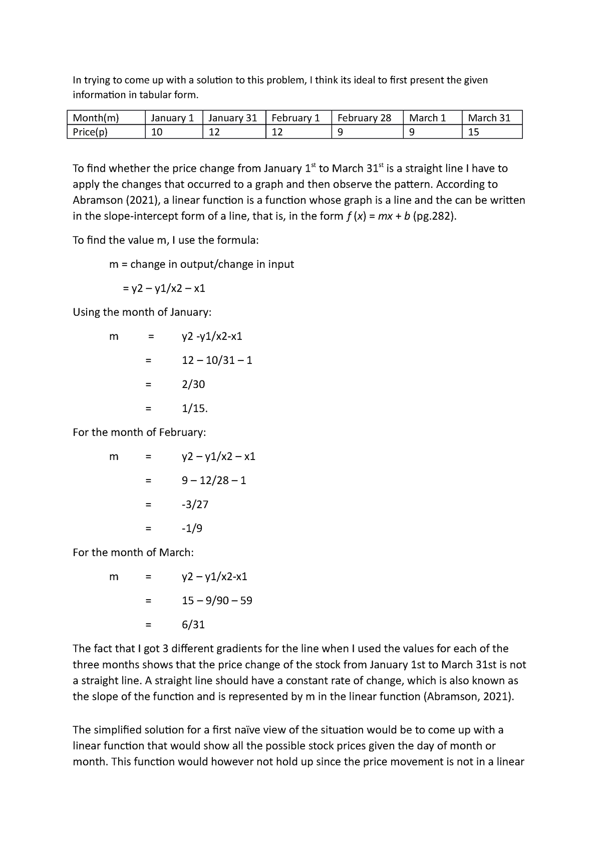 MATH 1201 Discussion Assignment 2 - In Trying To Come Up With A ...