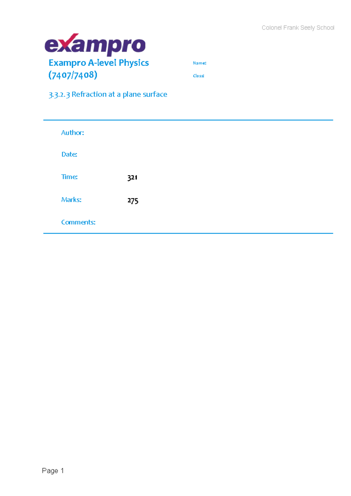 3.3 - Very important learning - Exampro A-level Physics (7407/7408) 3.3 ...