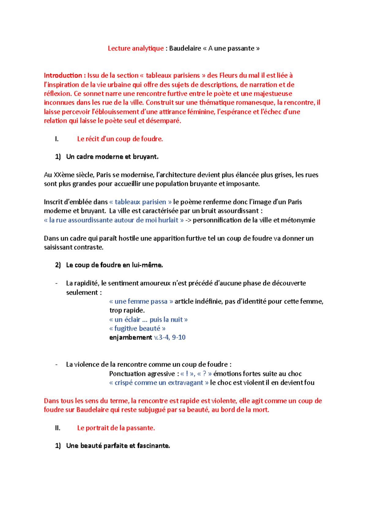 A Celle Qui Est Trop Gaie Analyse Linéaire Lecture analytique Baudelaire "À une passante" - Lecture analyique :  Baudelaire « A une passante » - Studocu