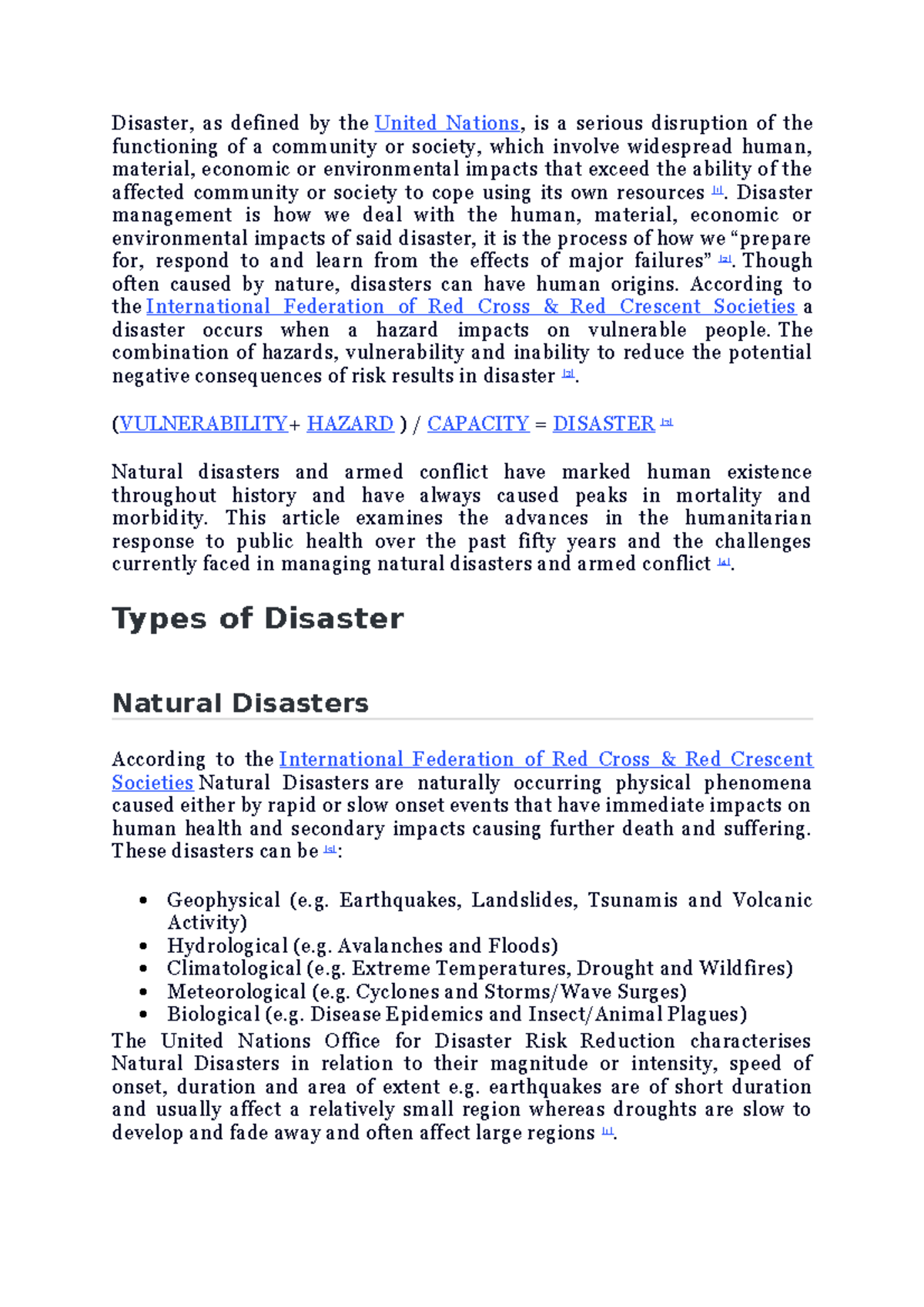 Disaster Management - Disaster, as defined by the United Nations , is a ...