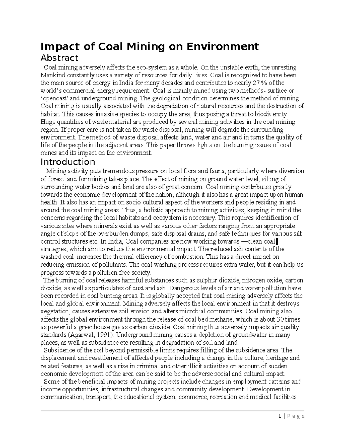 EIA - geez just let me download one file - Impact of Coal Mining on ...