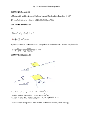 2017 SEM 1 - Physics 1 TEST 3 & MEMO - VAAL UNIVERSITY OF TECHNOLOGY ...