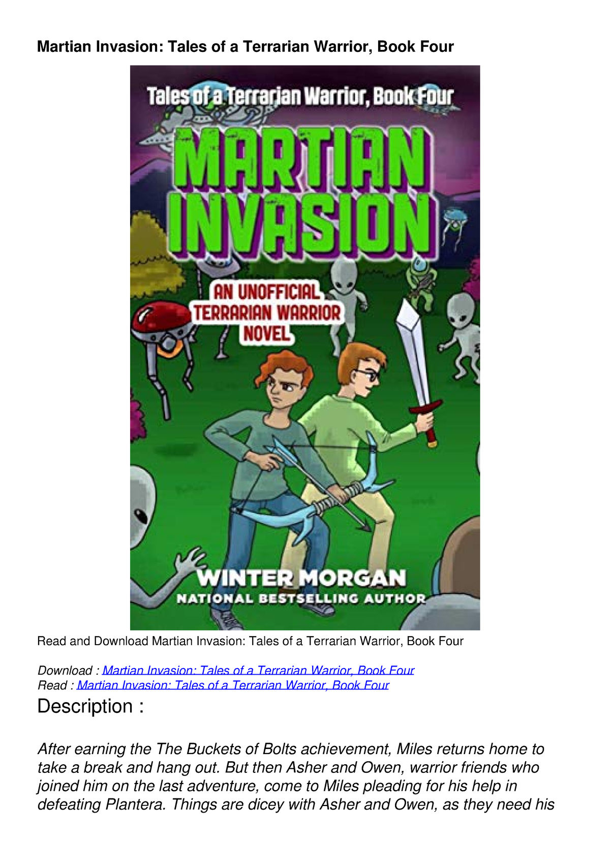 Pdf Read Online Martian Invasion Tales Of A Terrarian Warrior Book